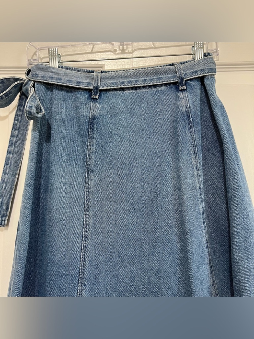 NEW Anthropologie Citizens Of Humanity Madelyn Denim Midi Wrap Skirt Size XS - Picture 9 of 16